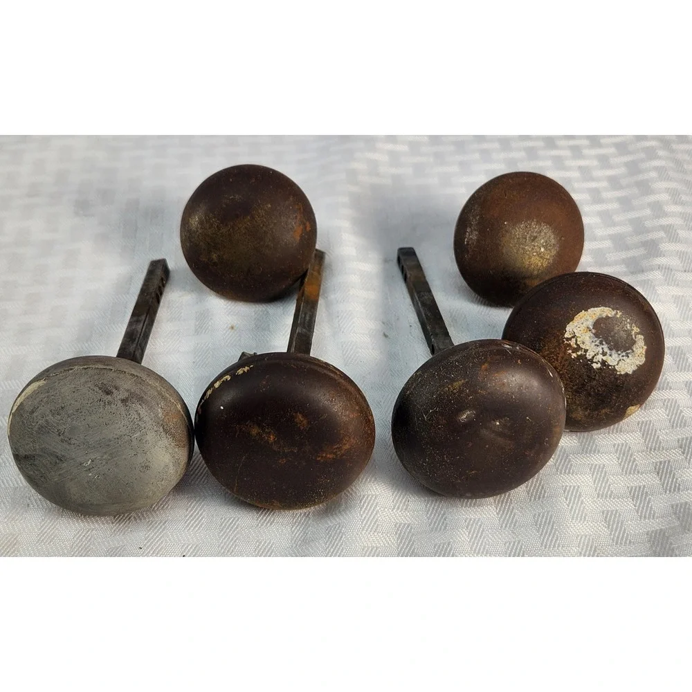 Antique Vintage 1930's Metal Door Knobs (6)